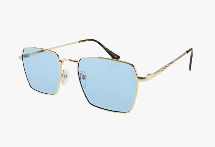 blue Medium Square Metal Frame Luxury Wholesale Sunglasses