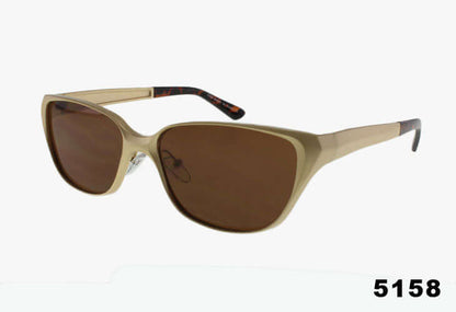 brown Fashion Slim Metal Rectangle Sunglasses