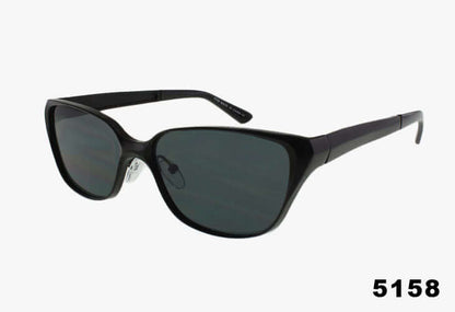 black Fashion Slim Metal Rectangle Sunglasses