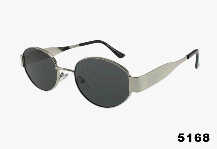 silver smoke Designer Inspired Wholesale Oval Metal Fashion Sunglasses