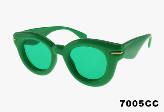 green Wholesale Fashion Inflated Round Bubble Sunglasses