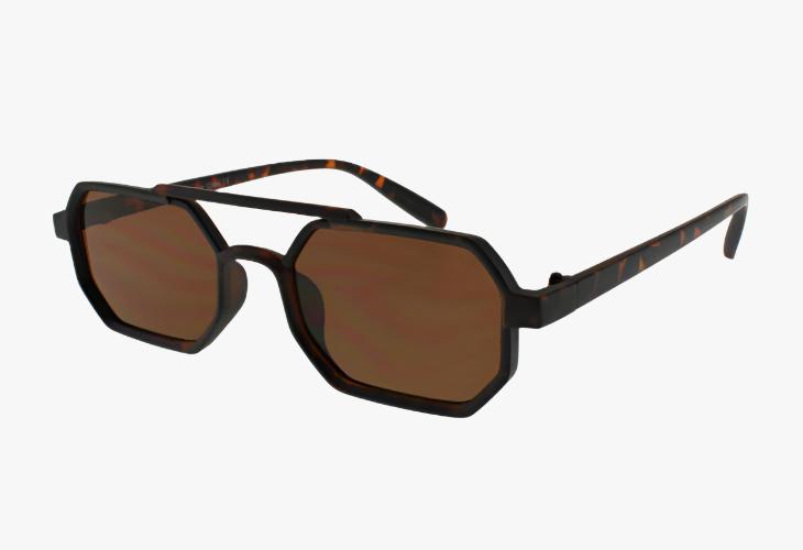 brown Wholesale Ultra-Lightweight Thin Geometric Sunglasses