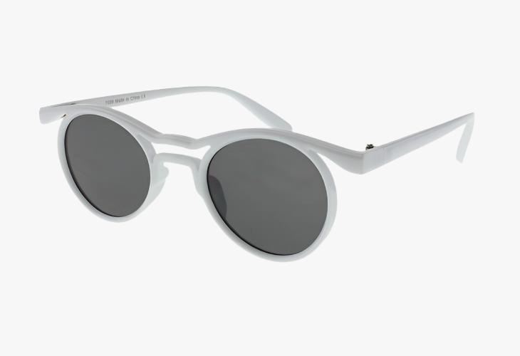 white Wholesale Ultra-Lightweight Thin Round Sunglasses