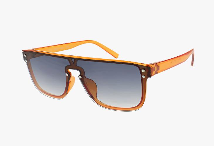 orange Wholesale Medium Shield Key Hole Bridge Sunglasses