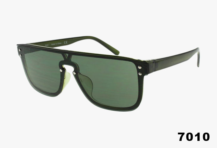 green Wholesale Medium Shield Key Hole Bridge Sunglasses