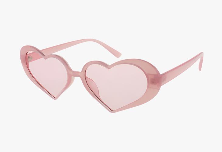 pink Wholesale Fashion Thin Frame Color Heart Sunglasses