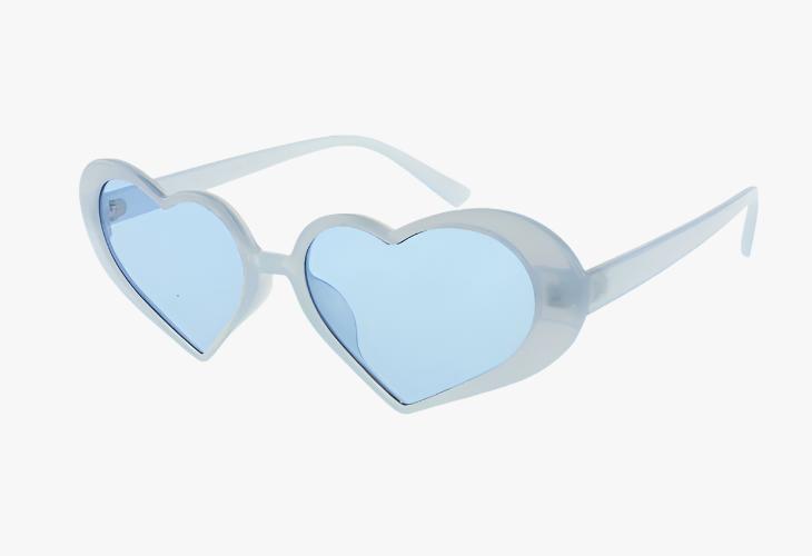 blue Wholesale Fashion Thin Frame Color Heart Sunglasses