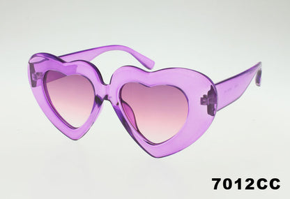 purple Wholesale Fashion Thick Frame Color Heart Sunglasses