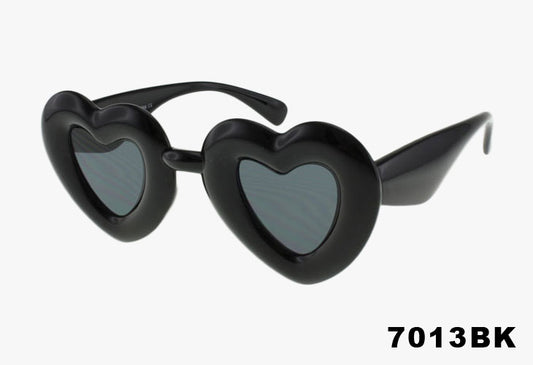 black Wholesale Fashion Inflated Frame Heart Sunglasses