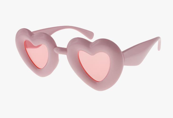 pink Wholesale Fashion Inflated Frame Heart Sunglasses