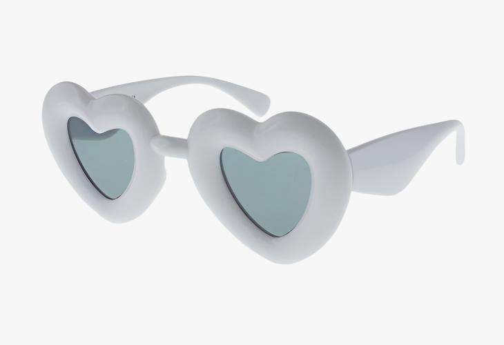 white Wholesale Fashion Inflated Frame Heart Sunglasses