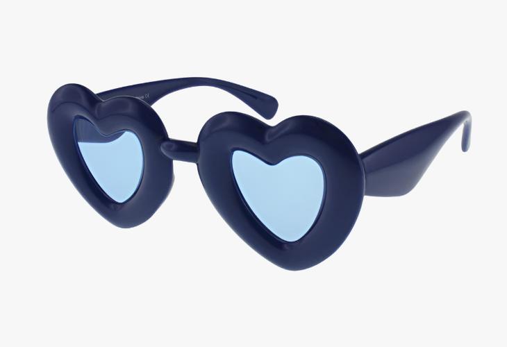 blue Wholesale Fashion Inflated Frame Heart Sunglasses