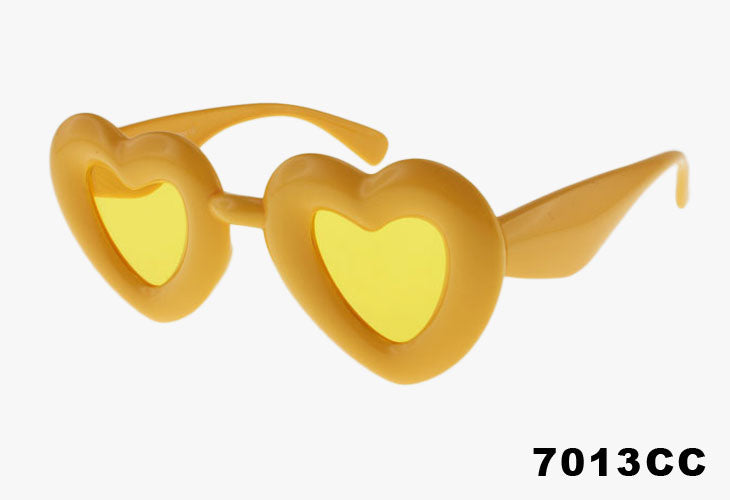 yellow Wholesale Fashion Inflated Frame Heart Sunglasses