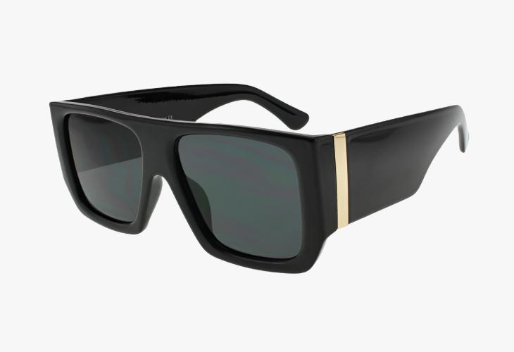 black Wholesale Large Square Flat Top Frame Sunglasses