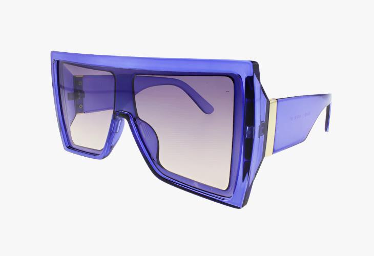 purple Large Fashion Flat Top Shield Style Wholesale Sunglasses