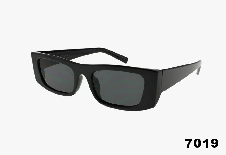 black Rectangle Slim Retro Fashion Wholesale Sunglasses