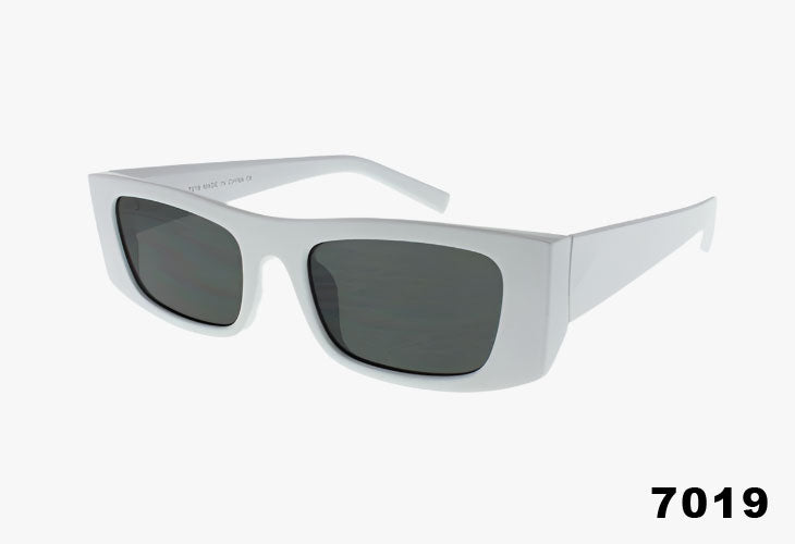 white Rectangle Slim Retro Fashion Wholesale Sunglasses