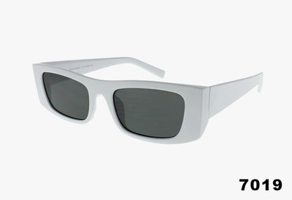 white Rectangle Slim Retro Fashion Wholesale Sunglasses