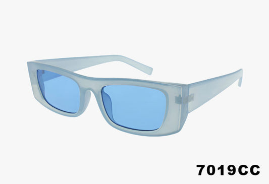 blue Rectangle Slim Retro Fashion Wholesale Sunglasses