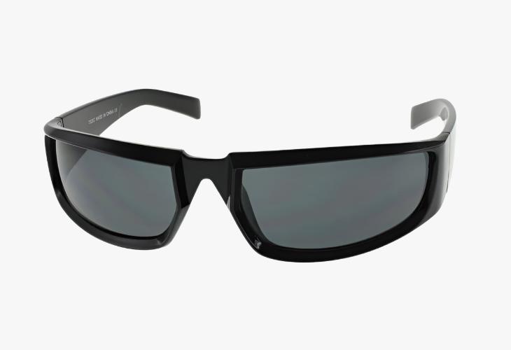 black Wholesale Medium Sport Style Wrap Sunglasses