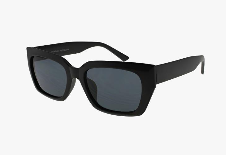 black Wholesale Classic Square Curved Edge Sunglasses