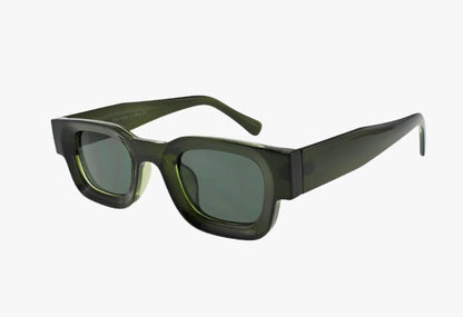 green Thick Frame Slim Wholesale Classic Rectangle Sunglasses