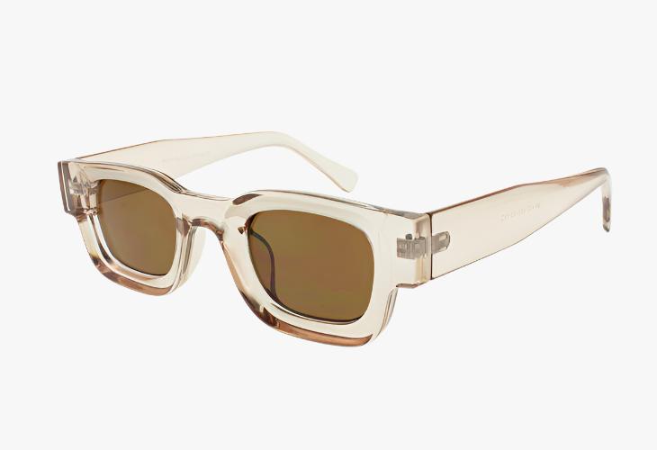 beige Thick Frame Slim Wholesale Classic Rectangle Sunglasses