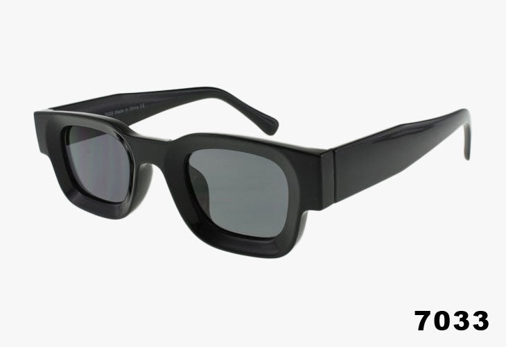 black Thick Frame Slim Wholesale Classic Rectangle Sunglasses