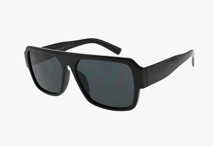 black Fashion Wholesale Square Pilot Style Print Sunglasses