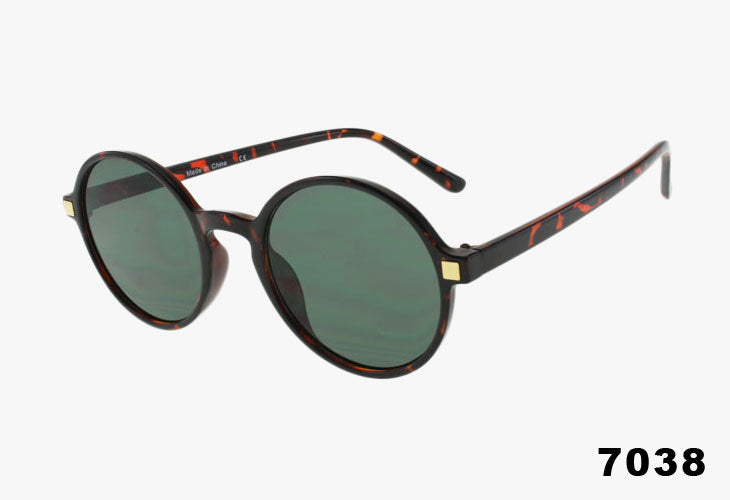 tortoise green Medium Fashion Round Shaped Wholesale Sunglasses