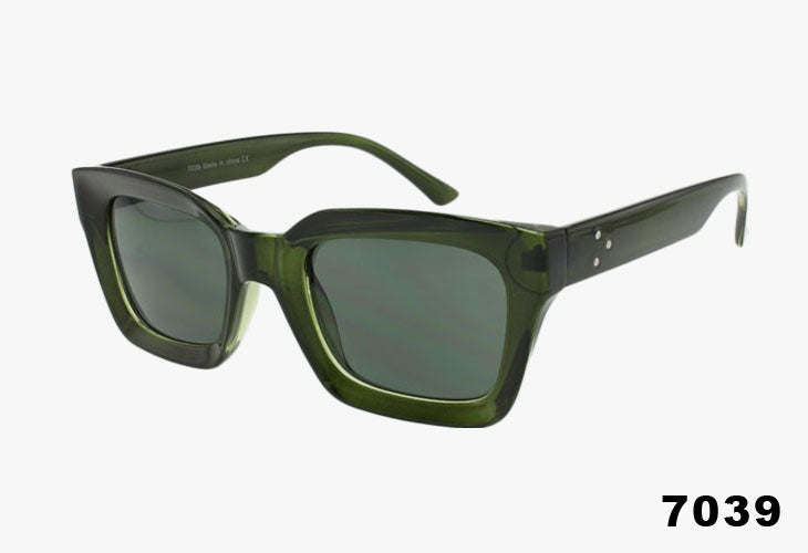 green Wholesale Fashion Medium Square Frame Sunglasses