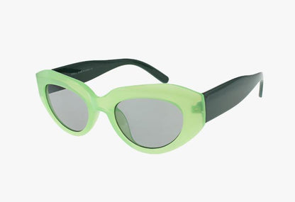 green Wholesale Fashion Color Cat Eye Frame Sunglasses