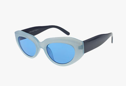 blue Wholesale Fashion Color Cat Eye Frame Sunglasses