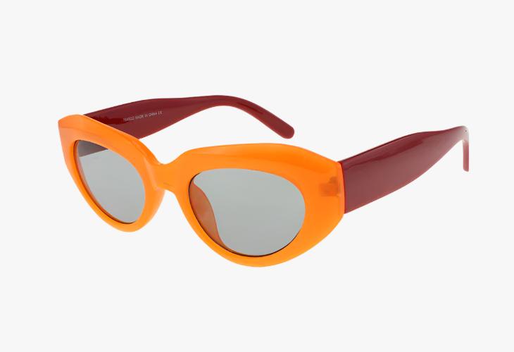 orange Wholesale Fashion Color Cat Eye Frame Sunglasses