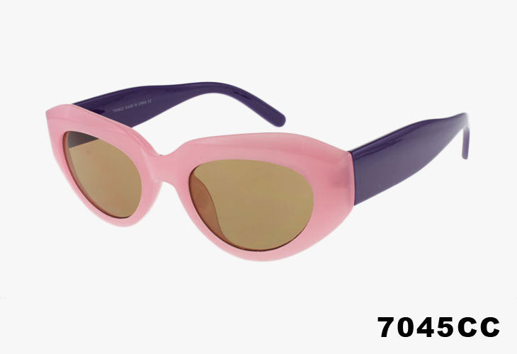 pink Wholesale Fashion Color Cat Eye Frame Sunglasses