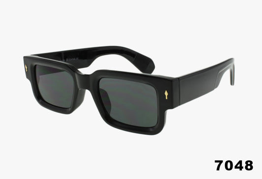 7048 - Fashion Thick Framed Rectangle Sunglasses for Wholesale