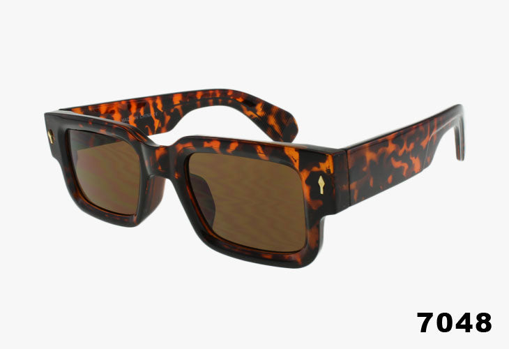 tortoise brown Fashion Thick Framed Rectangle Sunglasses for Wholesale