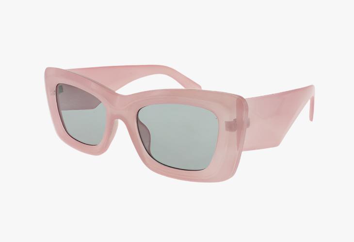 pink Wholesale Fashion Beveled Rectangle Frame Sunglasses