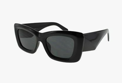 black Wholesale Fashion Beveled Rectangle Frame Sunglasses