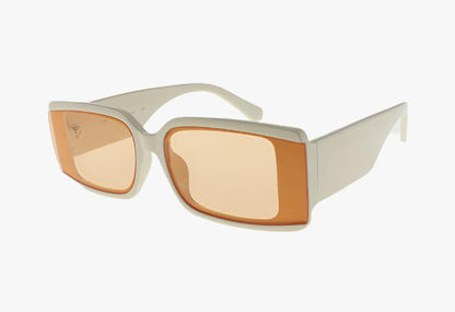 off white with orange lens Wholesale Medium Rectangle Extended Lens Sunglasses