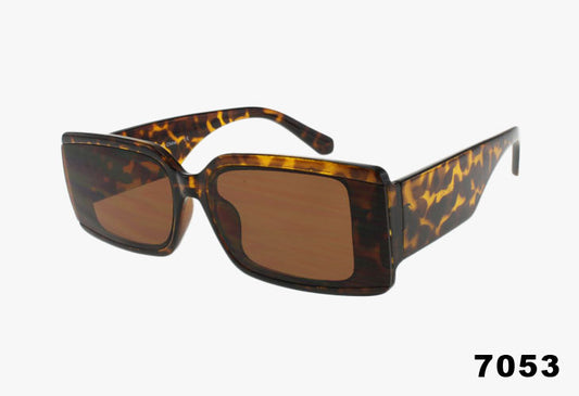 tortoise Wholesale Medium Rectangle Extended Lens Sunglasses