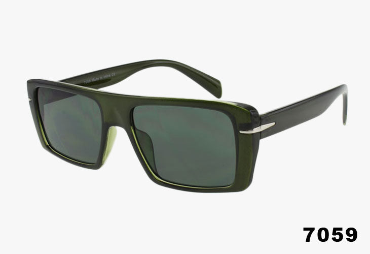 green Classic Rectangular Frame Wholesale Sunglasses