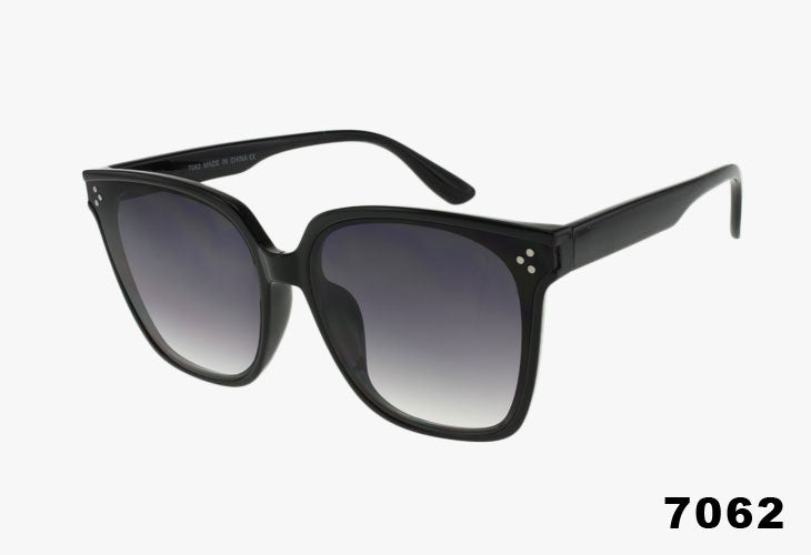 black Wholesale Rounded Square Cat Eye Sunglasses