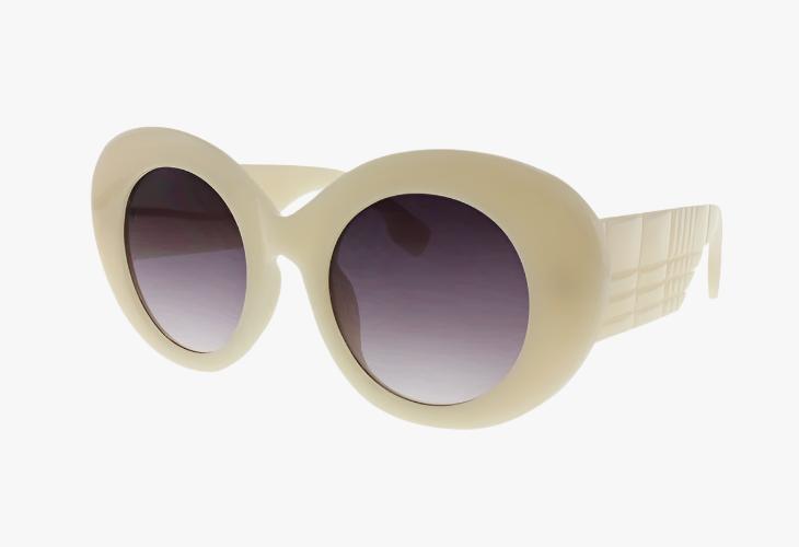 ivory Wholesale Fashion Oversized Round Quilted Sunglasses