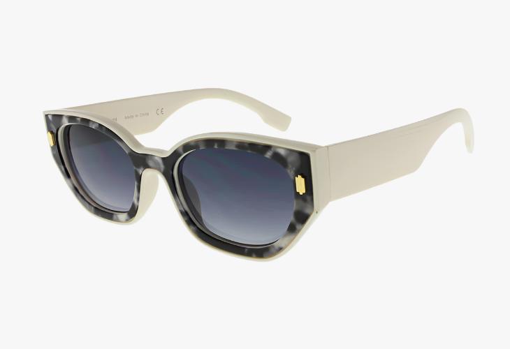 black ivory Wholesale Fashion Medium Printed Inlay Sunglasses