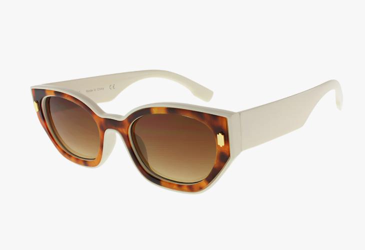 brown ivory Wholesale Fashion Medium Printed Inlay Sunglasses