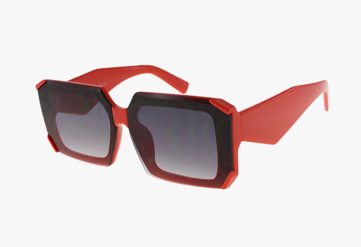 red Wholesale Square Fashion Geometric Shaped Sunglasses