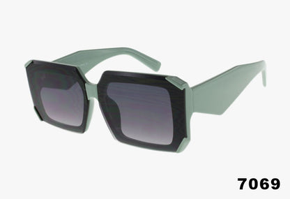 teal Wholesale Square Fashion Geometric Shaped Sunglasses