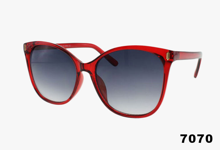 red Wholesale Fashion Rounded Cat Eye Style Sunglasses