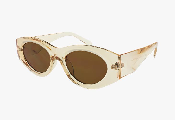 tan Wholesale Fashion Rounded Beveled Square Frame Sunglasses